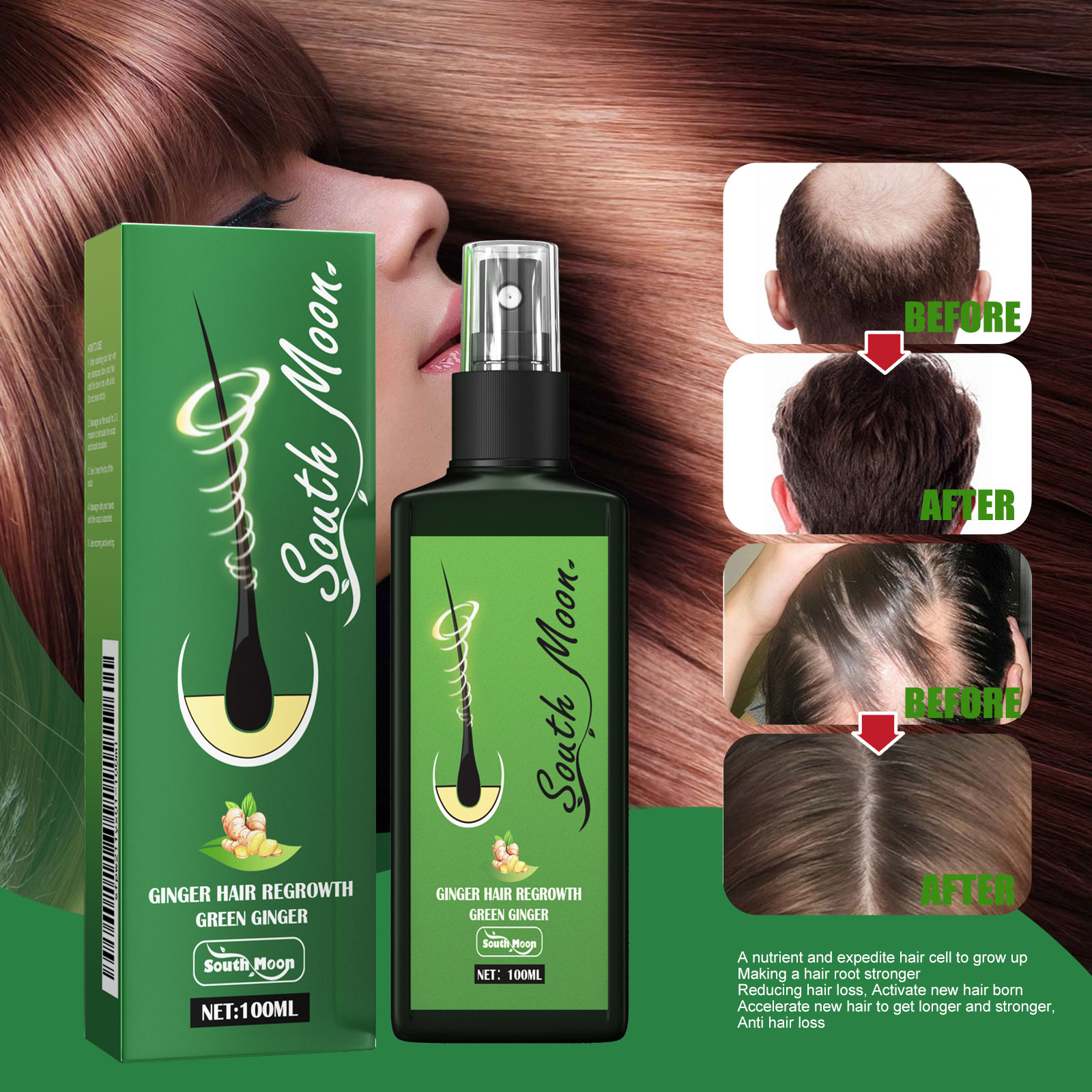 بخاخ سيروم الزنجبيل لتكثيف الش - مراجعة Hair Care For Hair Fall وسعره