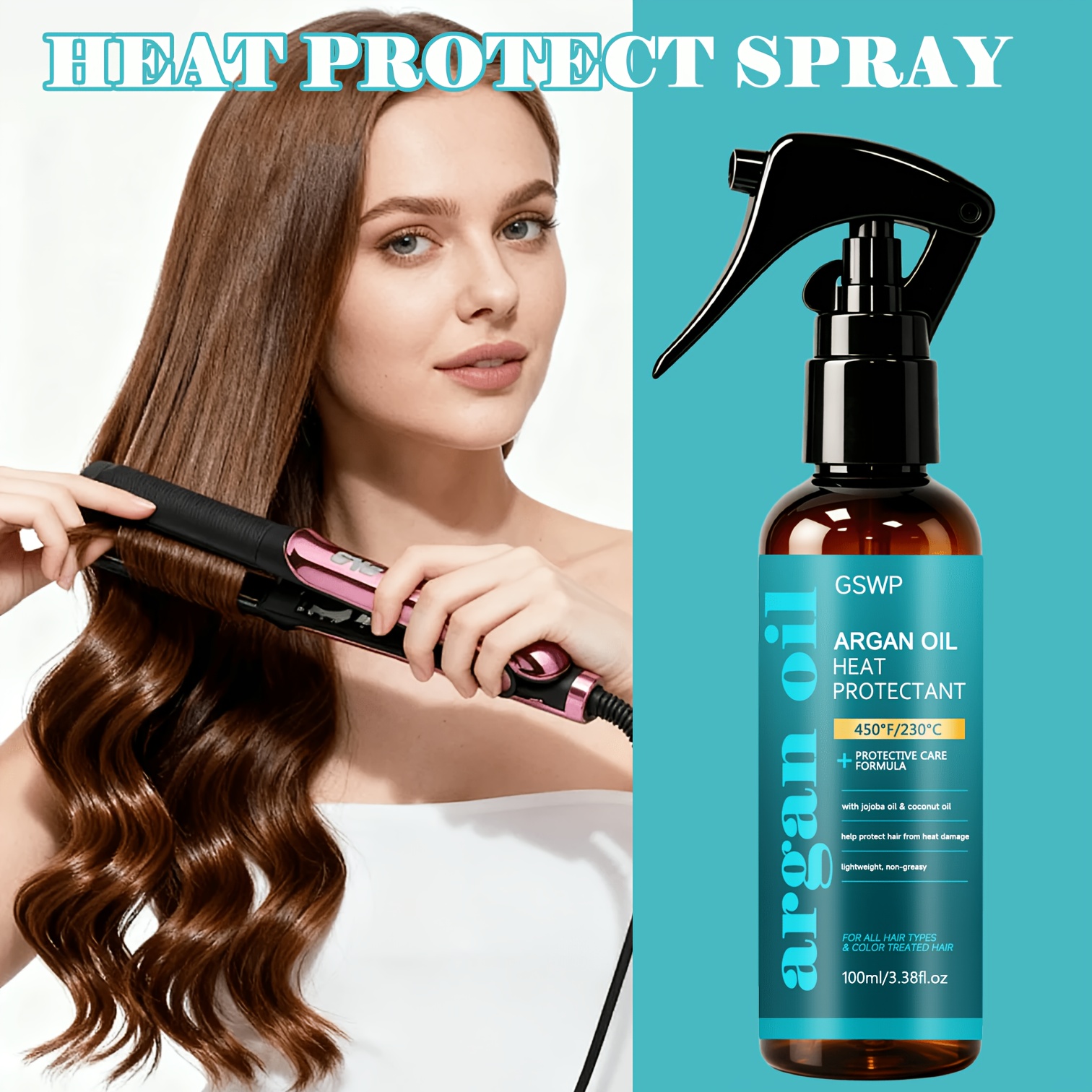 GSWP بخاخ حماية بزيت الأرغان،  - مراجعة Heat Protectant Spray وسعره